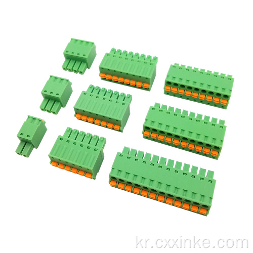 3.81mm 간격 스프링 타입 푸시 형 플러그인 단자 블록